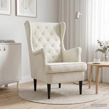 ARDEBO.de - Sessel Creme Samt