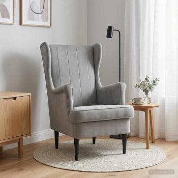 Sessel Hellgrau Samt