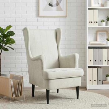 ARDEBO.de - Sessel Creme Samt