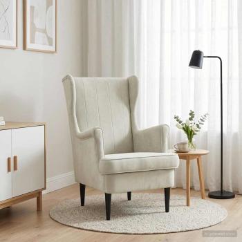 Sessel Creme Samt