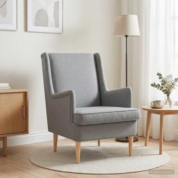 ARDEBO.de - Sessel Hellgrau Stoff