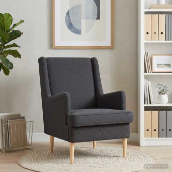 ARDEBO.de - Sessel Dunkelgrau Boucl?