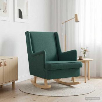 ARDEBO.de - Schaukelstuhl Dunkelgrün 62 x 80 x 85 cm Stoff