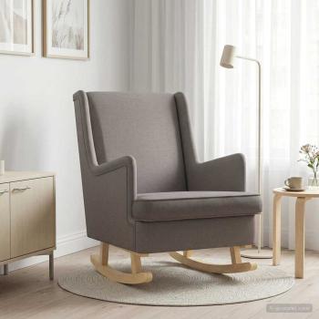 Schaukelstuhl Taupe 62 x 80 x 85 cm Stoff