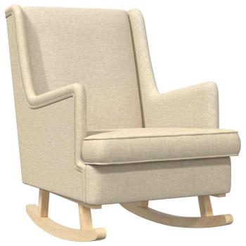 Schaukelstuhl Creme 62 x 80 x 85 cm Stoff
