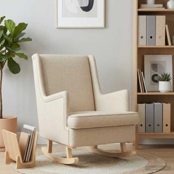 Schaukelstuhl Creme 62 x 80 x 85 cm Stoff
