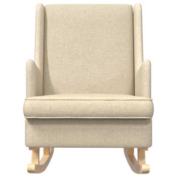 Schaukelstuhl Creme 62 x 80 x 85 cm Stoff