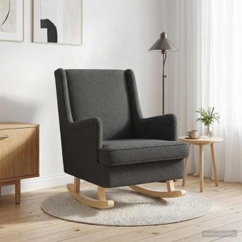 ARDEBO.de - Schaukelstuhl Dunkelgrau 62 x 80 x 85 cm Bouclé