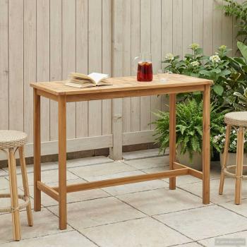 ARDEBO.de - Bartisch Natur 150 x 75 x 105 cm Massivholz Teak