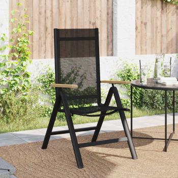 Liegestühle für den Garten 2 stk. Schwarz Textilene
