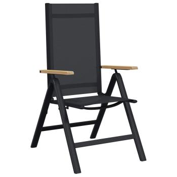 Liegestühle für den Garten 2 stk. Schwarz Textilene
