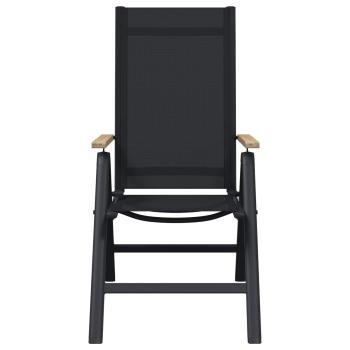 Liegestühle für den Garten 2 stk. Schwarz Textilene