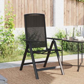 Liegestühle für den Garten 2 stk. Schwarz Textilene