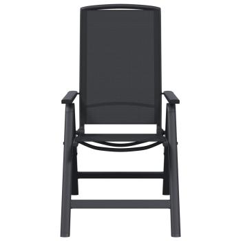 Liegestühle für den Garten 2 stk. Schwarz Textilene