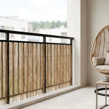 ARDEBO.de - Gartenzaun Kohlenstoff 600 x 100 cm Schilf