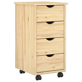 Rollschrank 34 x 39 x 65,5 cm Massivholz Kiefer Braun