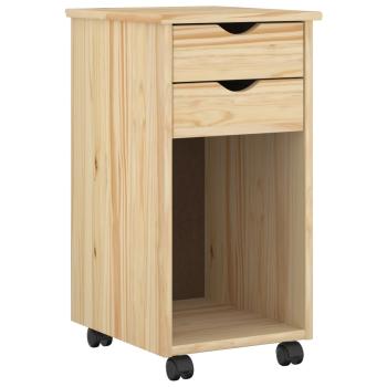 Rollschrank 34 x 39 x 65,5 cm Massives Kiefernholz Braun