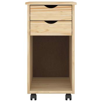 Rollschrank 34 x 39 x 65,5 cm Massives Kiefernholz Braun