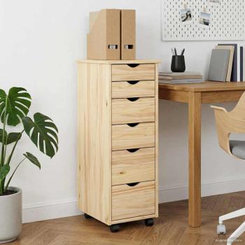 ARDEBO.de - Rollschrank 34 x 39 x 93,5 cm Massivholz Kiefer Braun