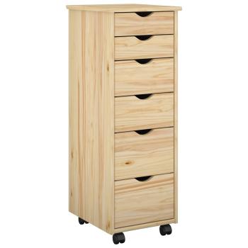 Rollschrank 34 x 39 x 93,5 cm Massivholz Kiefer Braun