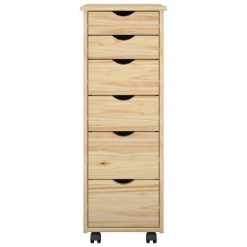 Rollschrank 34 x 39 x 93,5 cm Massivholz Kiefer Braun