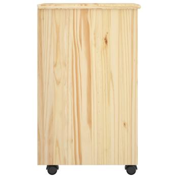 Rollschrank Mit Rad Braun 63,5 x 39 x 65,5 cm Massivholz Kiefer