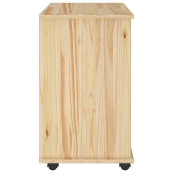 Rollschrank 63,5 x 39 x 65,5 cm Massivholz Kiefer Braun