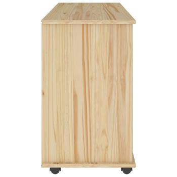 Rollschrank Mit Rad Braun 100 x 39 x 65,5 cm Massivholz Kiefer