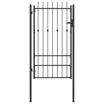 Zauntor ASTEN 100 x 175 cm Metall Schwarz Abschließbar