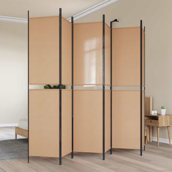 ARDEBO.de - 6-teiliger Raumtrenner Beige 300 x 220 cm Stoff