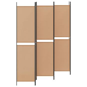 6-teiliger Raumtrenner Beige 300 x 220 cm Stoff