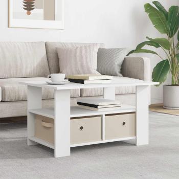 ARDEBO.de - Couchtisch Weiß 77 x 55 x 42 cm Holzwerkstoff