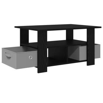 Couchtisch Schwarz Eichen-Optik 77 x 55 x 42 cm Holzwerkstoff