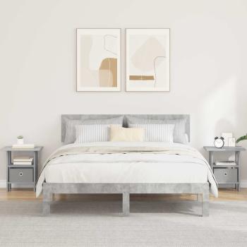 ARDEBO.de - Nachttisch 2 stk. Beton Grau 41 x 40 x 45 cm Holzwerkstoff