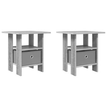 Nachttisch 2 stk. Graues Sonoma 41 x 40 x 45 cm Holzwerkstoff