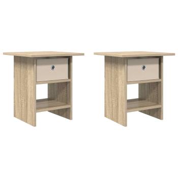 Nachttisch 2 Stk. Sonoma-Eiche 41 x 40 x 45 cm Holzwerkstoff