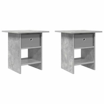 Nachttisch 2 Stk. Betongrau 41 x 40 x 45 cm Holzwerkstoff