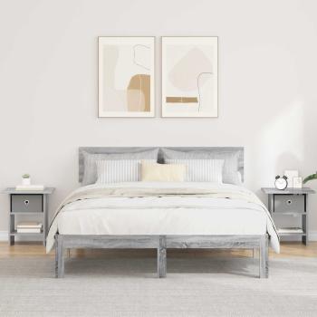 ARDEBO.de - Nachttisch 2 Stk. Sonoma-Grau 41 x 40 x 45 cm Holzwerkstoff