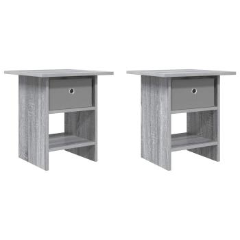 Nachttisch 2 Stk. Sonoma-Grau 41 x 40 x 45 cm Holzwerkstoff