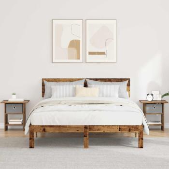 ARDEBO.de - Nachttisch 2 Stk. Altholz 41 x 40 x 45 cm Holzwerkstoff