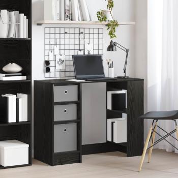 ARDEBO.de - Schreibtisch Schwarz Eichen-Optik 100 x 40 x 75 cm