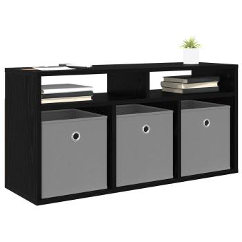 Lowboard mit Schubladen Schwarz Eichen-Optik 87 x 27,5 x 43 cm