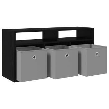 Lowboard mit Schubladen Schwarz Eichen-Optik 87 x 27,5 x 43 cm