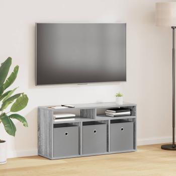 ARDEBO.de - Lowboard mit Schubladen Graues Sonoma 87 x 27,5 x 43 cm