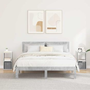 ARDEBO.de - Nachttisch 2 stk. Beton Grau 25,5 x 22 x 49,5 cm Holzwerkstoff