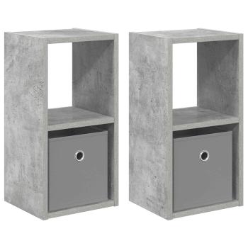 Nachttisch 2 stk. Beton Grau 25,5 x 22 x 49,5 cm Holzwerkstoff