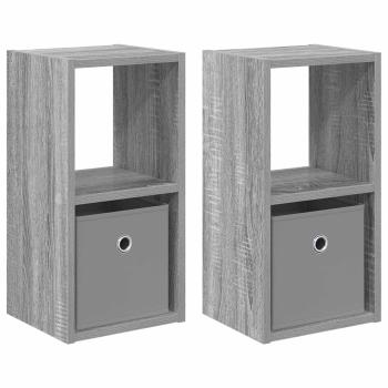 Nachttisch 2 stk. Graues Sonoma 25,5 x 22 x 49,5 cm