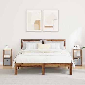 ARDEBO.de - Nachttisch 2 stk. Altholz 25,5 x 22 x 49,5 cm Holzwerkstoff