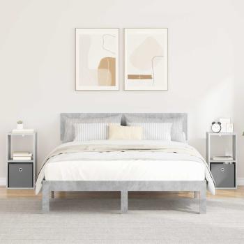ARDEBO.de - Nachttisch 2 stk. Beton Grau 30,5 x 27 x 59,5 cm Holzwerkstoff