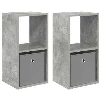 Nachttisch 2 stk. Beton Grau 30,5 x 27 x 59,5 cm Holzwerkstoff